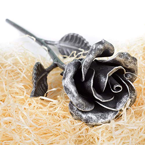 Rosa Eterna Hierro Forjado color Plata- Regalo exclusivo para ella para el Aniversario de Bodas, Sant Jordi, San Valentin, el día de la Madre, el Cumpleaños, la Navidad