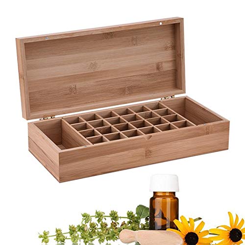 RoseFlower Caja de Almacenaje de Madera de Aceites Esenciales y Aromaterapia, 26 Botellas Aceite Contenedor Cubos de Almacenaje Organizadores para Perfumes, Fragancias, CosméTica, Joyas