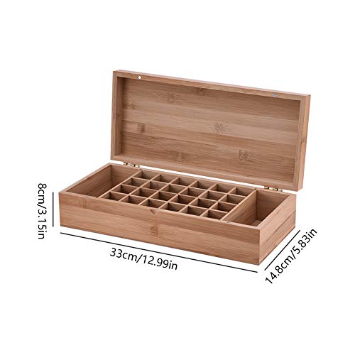 RoseFlower Caja de Almacenaje de Madera de Aceites Esenciales y Aromaterapia, 26 Botellas Aceite Contenedor Cubos de Almacenaje Organizadores para Perfumes, Fragancias, CosméTica, Joyas