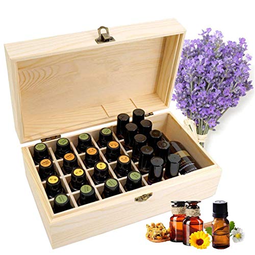 RoseFlower Caja de Almacenaje de Madera de Aceites Esenciales y Aromaterapia, 36 Botellas Aceite Contenedor Cubos de Almacenaje Organizadores para Perfumes, Fragancias, CosméTica, Joyas