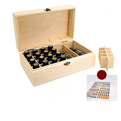 RoseFlower Caja de Almacenaje de Madera de Aceites Esenciales y Aromaterapia, 36 Botellas Aceite Contenedor Cubos de Almacenaje Organizadores para Perfumes, Fragancias, CosméTica, Joyas