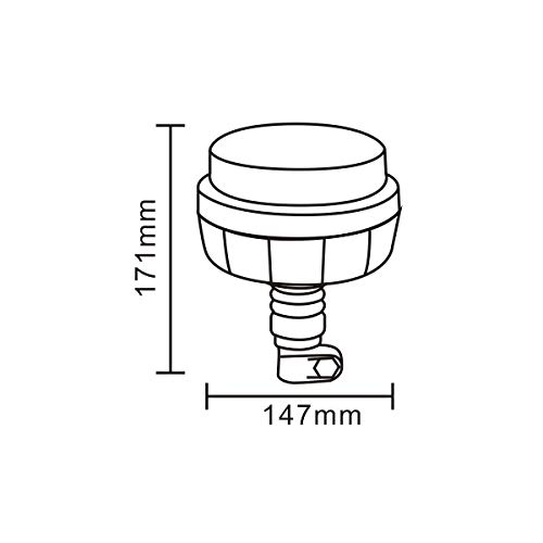 Rotativo de soporte tubular Led de Alta luminosidad Extra bajo HOMOLOGADO ECE R65 EMC R10 12/24V