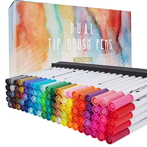 Rotuladores de punta doble para colorear libros, planificador de dibujo, calendario, proyectos artísticos, GC-100W, 100 colores