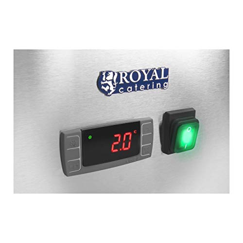 Royal Catering Bajomostrador refrigerado RCKT-136/70-6 (379 L, 2-10°C, Termostato digital, Compresor de 306 W, Encimera de granito, 3 puertas, Acero inoxidable)