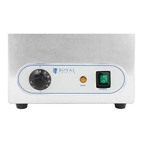 Royal Catering RCWG-1500-W Calentador de Patatas Fritas para Hostelería (350 Watt, Rango de temperatura 30-90 °C, Acero inoxidable, Termostato)