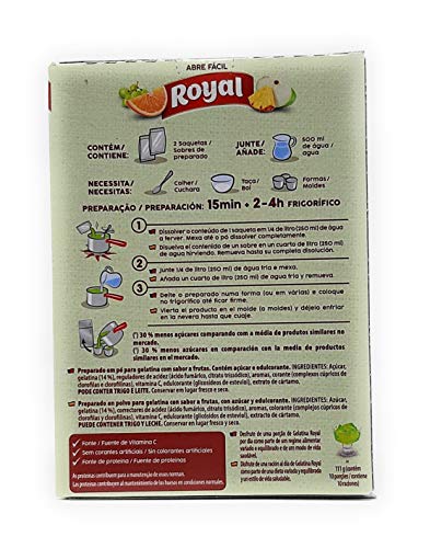 Royal, Gelatina en Polvo, Sabor Tutti Fritti, 30% Menos Azúcares, 114 g