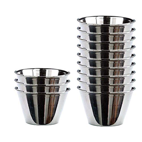 Royal Kitchen - Flanero Individual en Acero Inoxidable - Set de 12 - Ø 7 cm