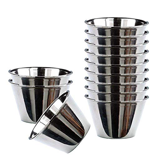 Royal Kitchen - Flanero Individual en Acero Inoxidable - Set de 12 - Ø 7 cm