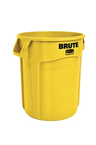 Rubbermaid Brute FG262000 - Contenedor con canales de ventilación, capacidad de 75.7 l, amarillo