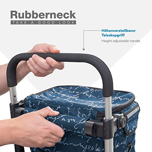 Rubberneck Carrito de la Compra Plegable con Compartimento de Refrigeración y Asa Ajustable, Azúl