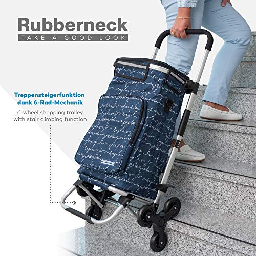 Rubberneck Carrito de la Compra Plegable con Compartimento de Refrigeración y Asa Ajustable, Azúl