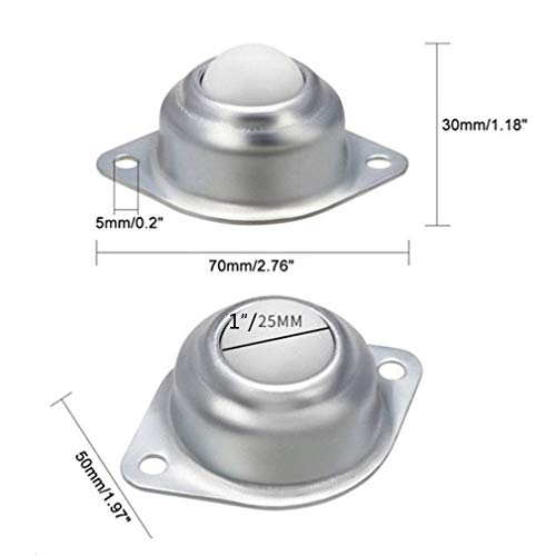 Rueda De Bolas, Rueda Giratoria, Unidad De Cojinete De Transferencia De Bolas De Nailon, Banco De Trabajo, Bola Transportadora para Caja De Cambios, Muebles Y Silla De Ruedas (Paquete De 12) (25 Mm)