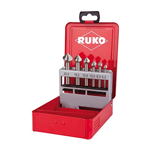 Ruko 102152 Juego de 6 avellanadores cónicos, DIN 335 forma C, 6.3mm