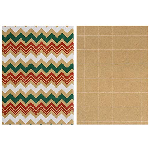 RUSPEPA Hoja De Papel De Regalo Navideño - Doblado Plano, Sin Enrollar, Papel De Regalo Navideño - 76 cm X 3 m - Rayas Chevron