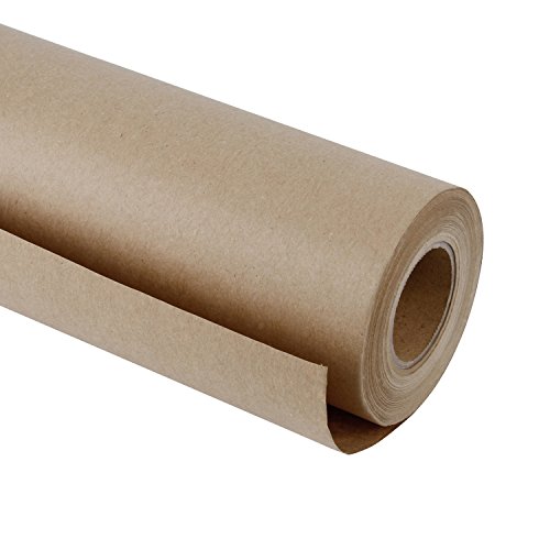 RUSPEPA Rollo De Papel Kraft Marrón - 91,4 Cm X 30 M - Papel Reciclado Perfecto Para Envoltura De Regalos, Artesanía, Embalaje, Revestimiento De Pisos, Esclusa, Paquete, Mesa Corredor