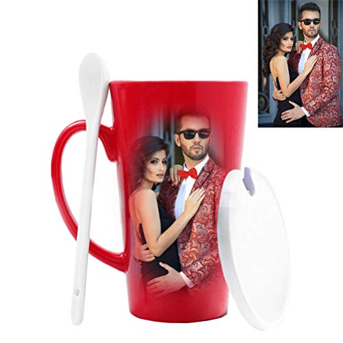 RYTUUFKJGS Taza Mágica Que Cambia De Color Foto Personalizada Taza De Café Sensible Al Calor Debe Taza De Cerámica(Rojo 15.3 * 6.3 * 8.8 CM/6.02 * 2.48 * 3.46 IN)