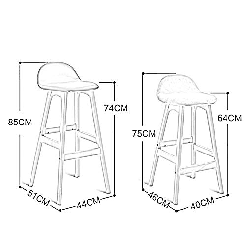 S-AIM Taburete de Bar de Madera Americano, diseño ergonómico con taburetes Altos y Respaldo, Banco de Madera de Roble - para Cocina/Desayuno/mostrador/Escuela de música/cafetería/Bar