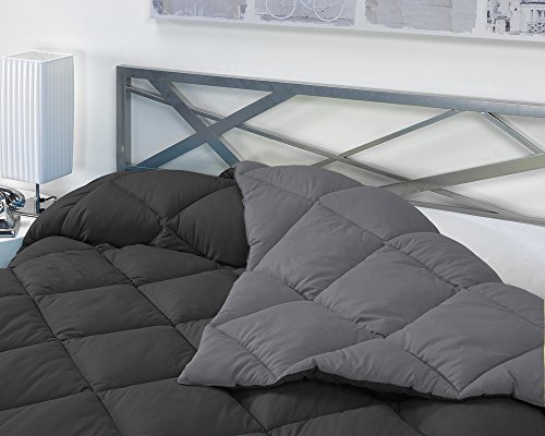 Sabanalia - Edredón nórdico de 400 g , bicolor, cama de 105 cm, color gris y negro