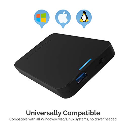 Sabrent Caja de Disco Duro Externo sin Herramientas SATA a USB 3.0 de 2.5 Pulgadas [Optimizado para SSD, Soporte UASP SATA III] Negro (EC-UASP)