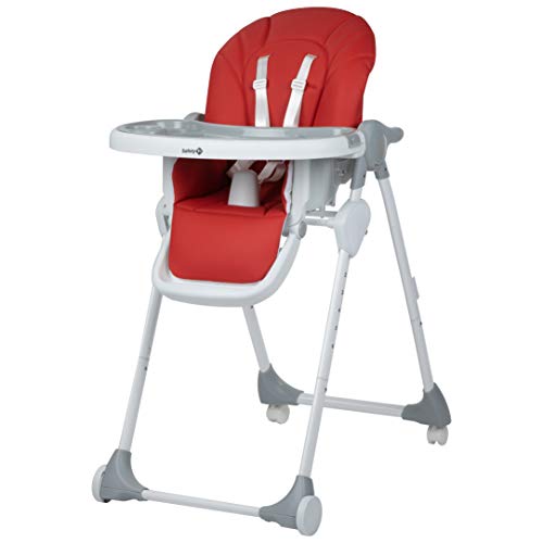 Safety 1st Looky Trona para bebé evolutiva y reclinable en 3 posiciónes, ajustable en altura, plegable compacto con 4 ruedas, color Warm Grey