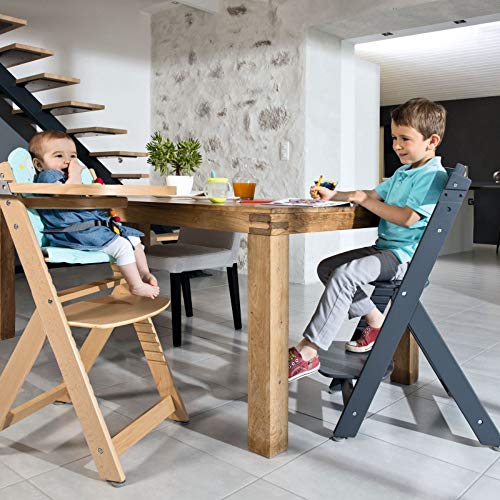 Safety 1st Timba Trona de madera con bandeja, Trona evolutiva para niños 6 meses - 10 años (30 kg), Regulable an altura,color Blanco