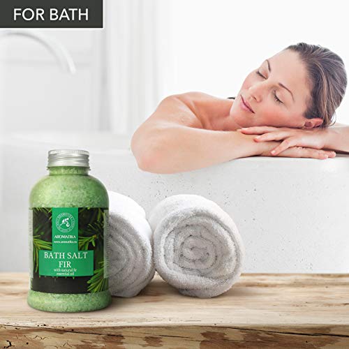 Sales Marinas de Baño con Aceite de Abeto 600g - las Sales de Baño Naturales Poseen Propiedades Beneficiosas para Lograr un Buen Descanso y Reducir el Estrés - Cuidado Corporal - Baños de Relajación