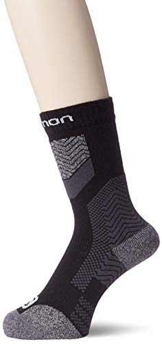 SALOMON Outpath Wool 1 Par de Calcetines a Media caña, Unisex Adulto, Negro/Gris (Black/Ebony), L (42-44)