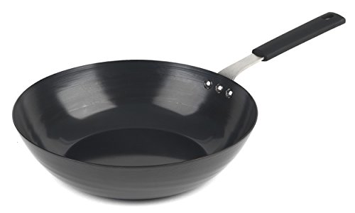 Salter - Sartén Duradera de Acero al Carbono, Acero al Carbono, Negro, 28 cm Wok