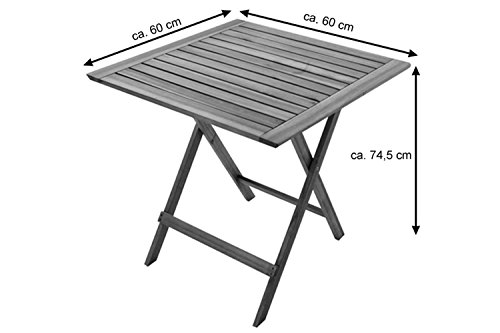 SAM Balkontisch Blossom Mesa de Madera Plegable Acacia, marrón, 60 x 60 cm