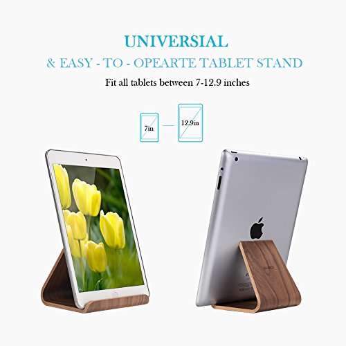 SAMDI Soporte de Madera para iPad, Universal Madera Tablet PC Soporte de teléfono Soporte para Apple iPad Mini Air 2 3 4 iPhone 6 Samsung 10.1 Galaxy S5 S4 Lenovo LG Google Nexus Pad