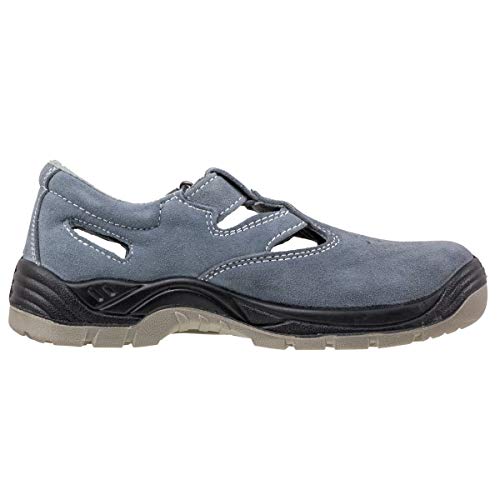 Sandalias de seguridad muy ligeras, color gris, antiestáticas, con puntera de acero 302S1, UK6.5 - EU40, gris, 140