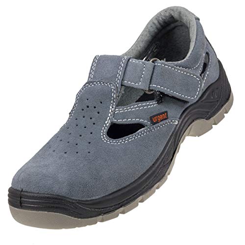 Sandalias de seguridad muy ligeras, color gris, antiestáticas, con puntera de acero 302S1, UK6.5 - EU40, gris, 140