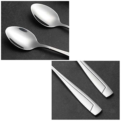 Sandmovie Cucharas de té Pequeñas Postre Cucharilla Aperitivos de Acero Inoxidable, 12 Unidades