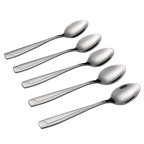 Sandmovie Cucharas de té Pequeñas Postre Cucharilla Aperitivos de Acero Inoxidable, 12 Unidades