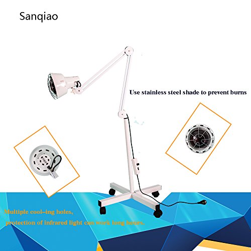 Sanqiao - Lámpara de pie infrarroja de 275 W para termoterapia de alivio del dolor muscular, tratamiento de belleza, calor regulable con soporte y brazo flexible