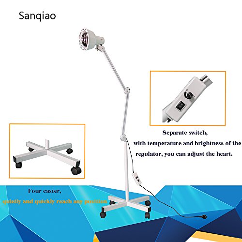 Sanqiao - Lámpara de pie infrarroja de 275 W para termoterapia de alivio del dolor muscular, tratamiento de belleza, calor regulable con soporte y brazo flexible