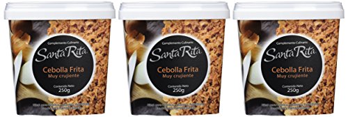 Santa Rita Cebolla Frita muy Crujiente - 3 Paquetes de 250 gr - Total: 750 gr