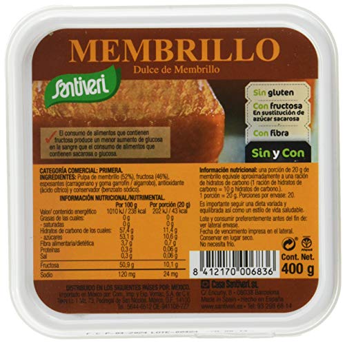 Santiveri Membrillo (Dulce De) Fructosa 400G 100 g
