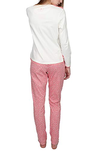 Santoro Pijama Manga Larga Love Heart para Mujer, Color Crudo, Talla M