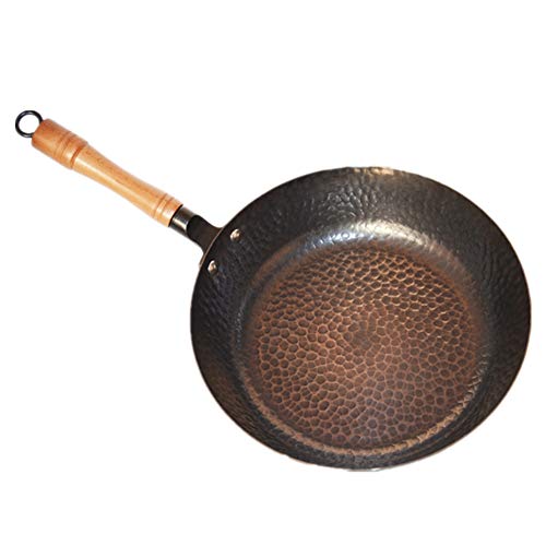 Sartén antiadherente físico wok frito sin recubrimiento, menos humos, sartén diaria para el hogar, gran retención de calor, sartén antiarañazos antiadherente-28cm