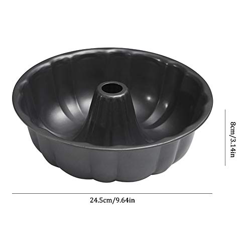 Sartén antiadherente para hornear con bandeja acanalada, molde para tartas, molde para tartas, bandeja redonda de acero para hornear, cacerola, sin Bpa, 24,5 x 8,0 cm