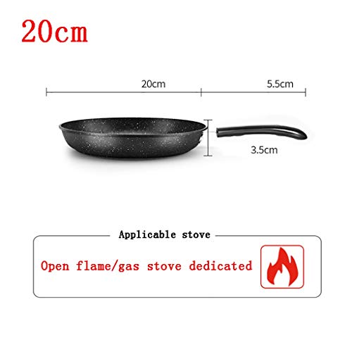 Sartén hogar/pan 20 / 22cm piedra médica que no se pegue la tortilla de carne máquina del desayuno/multifuncional adecuado for/estufa de gas de llama abierta (Size : 20cm)