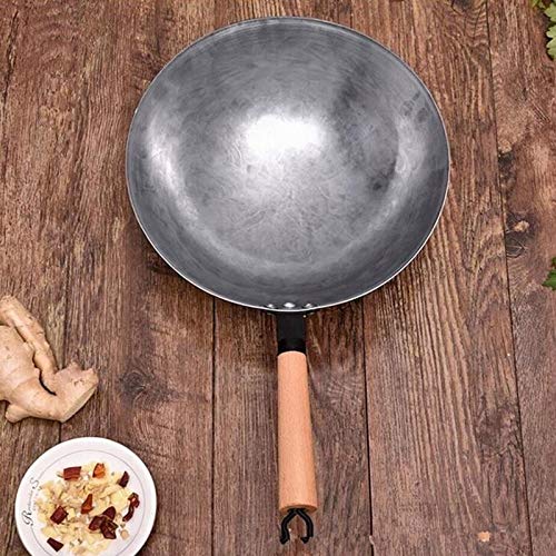 Sartén wok Wok tradicional hecha a mano de hierro wok antiadherente sartén anti-revestimiento de cocina de gas utensilios de cocina de alta calidad de los 36CM woks de hierro de China (Color : 30CM)