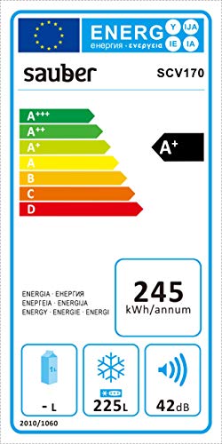 Sauber - Congelador vertical SCV170B - 7 Cajones - Eficiencia energética: A+ - Alto: 170 cm - 245 litros - ENTREGA EN DOMICILIO INCLUIDA