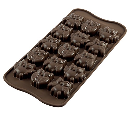 SCG26 Molde de Silicona para chocolatines con Forma de búho, Color marrón