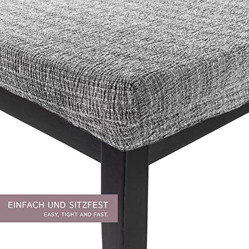 SCHEFFLER-Home Anna 2 Fundas para Asiento de sillas, Estirable Cubiertas, extraíble Funda con Banda elástica, Gris