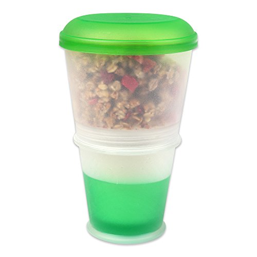 Schramm® 4-pack to go Taza de yogur Taza de Muesli to Go con compartimiento de enfriamiento