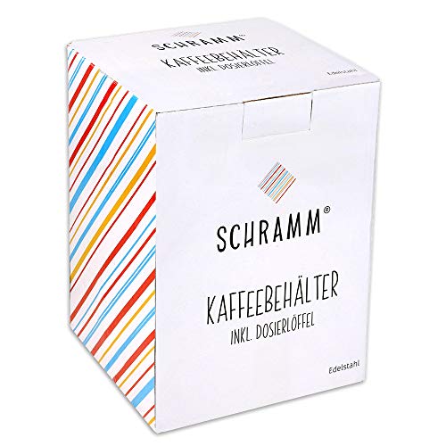 Schramm® Lata de café con cuchara dosificadora Lata de café Recipiente de café de acero inoxidable con sello de aroma hermético