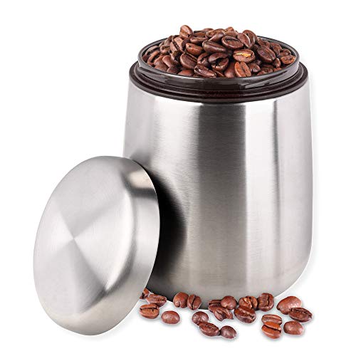 Schramm® Lata de café con cuchara dosificadora Lata de café Recipiente de café de acero inoxidable con sello de aroma hermético