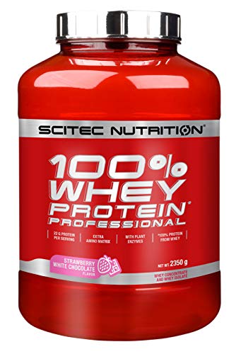 Scitec Nutrition 100% Whey Protein Professional Proteína Fresa Chocolate Blanco 2350g